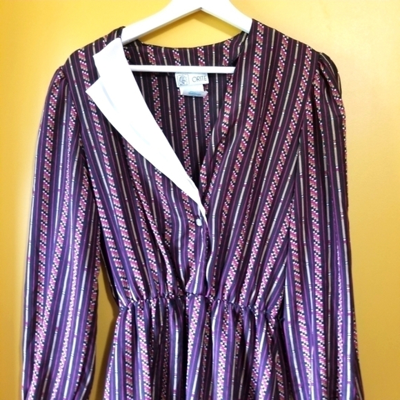 𝅺vintage Orite Union Made Long Sleeve Striped Dress. 9 to 5 realness - Picture 2 of 9